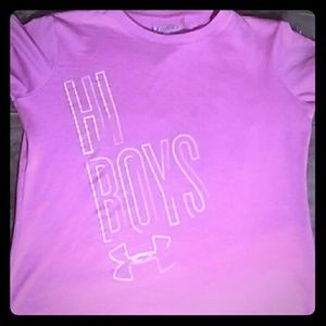 A pink under armor shirt.